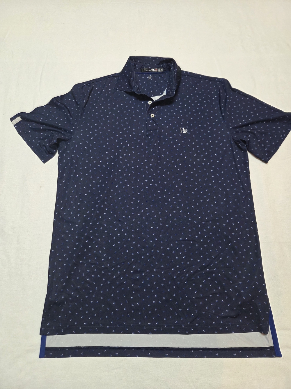 RLX Ralph Lauren Navy Micro-Print Polo Size M